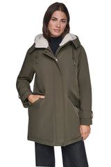FLEXTECH SOFTSHELL JACKET WITH SHERPA HOOD - LODEN - 1