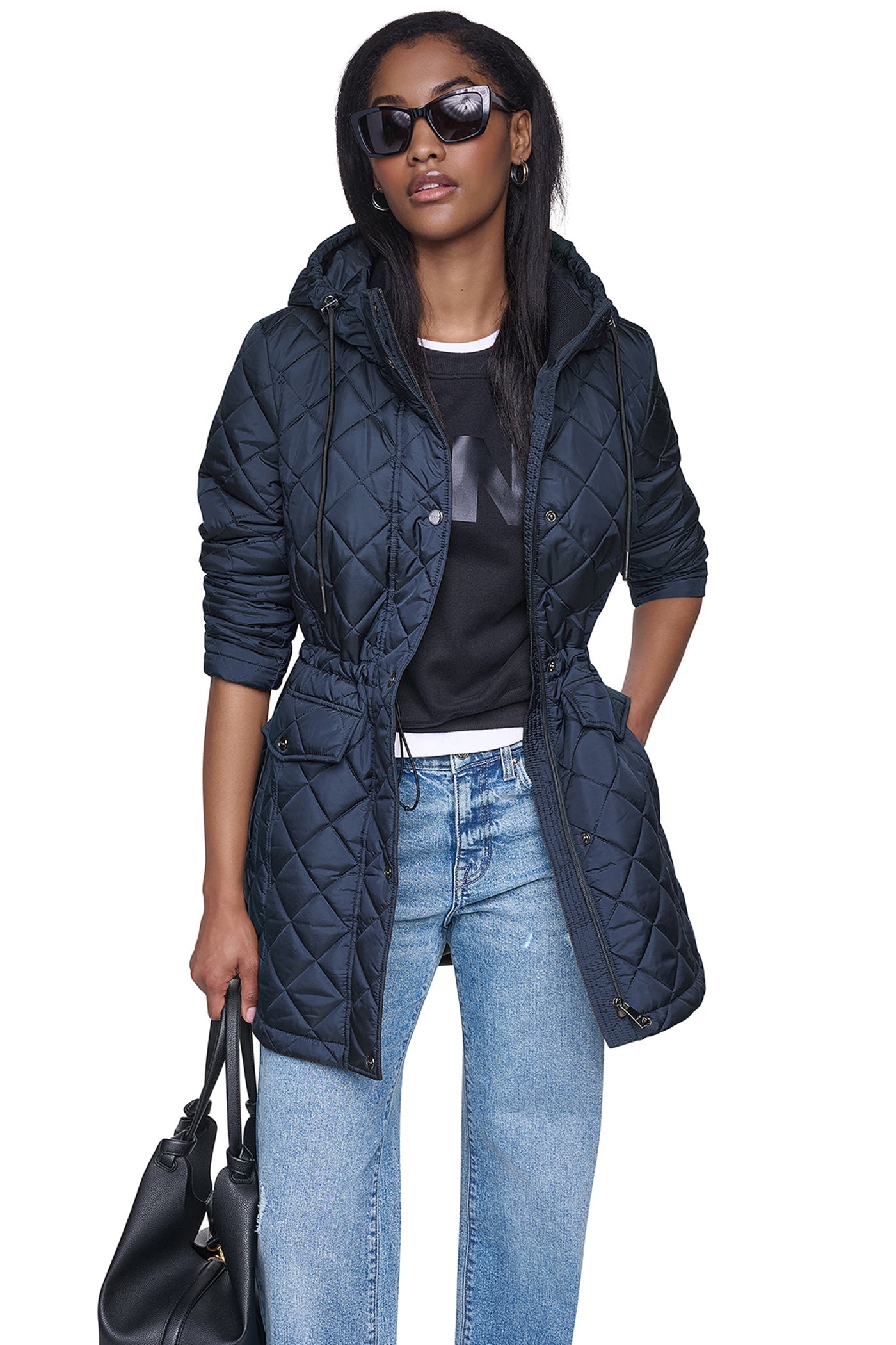 QUILTED ANORAK - Dark Navy - 1