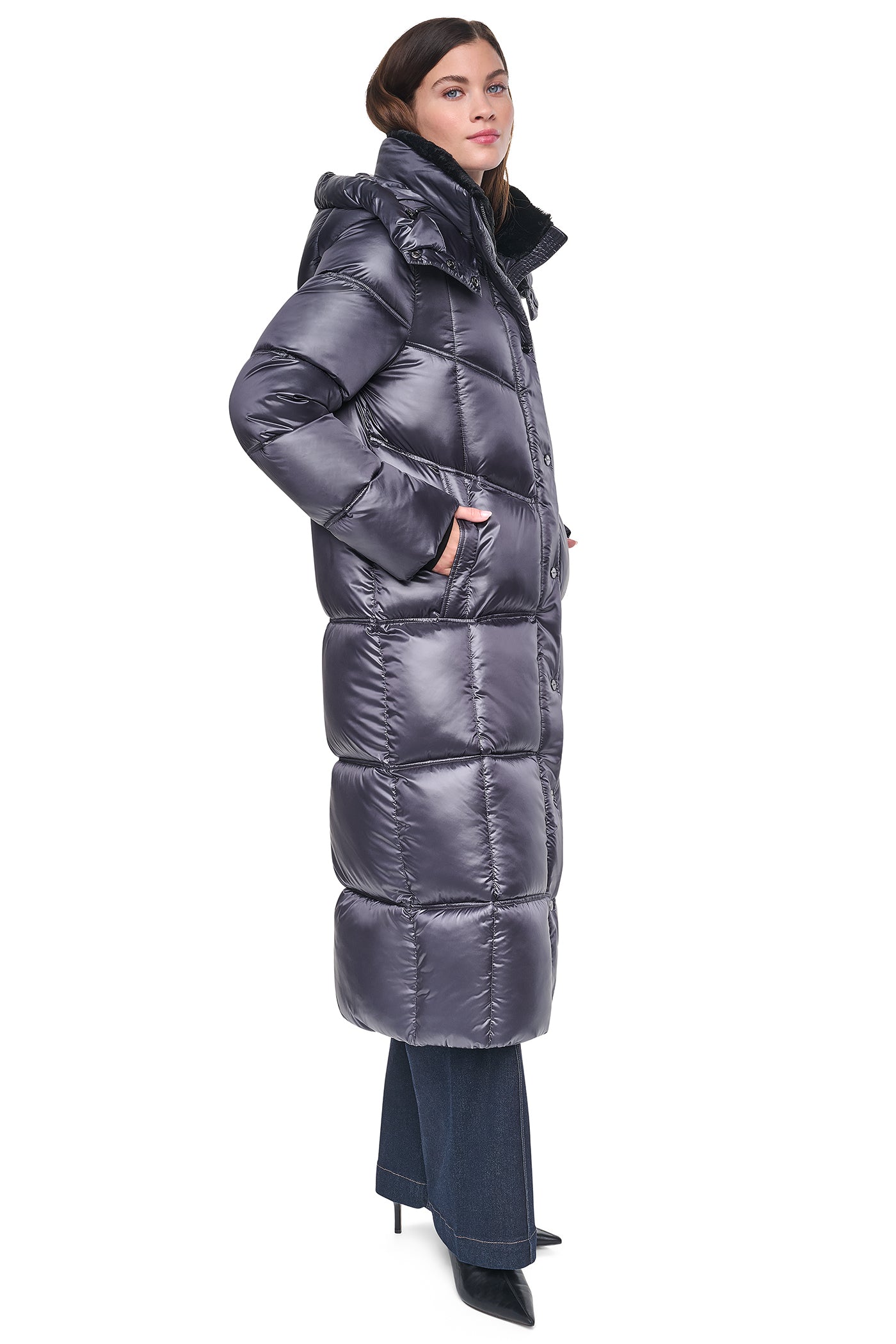 PEARALIZED MAXI PUFFER JACKET - Titan - 4