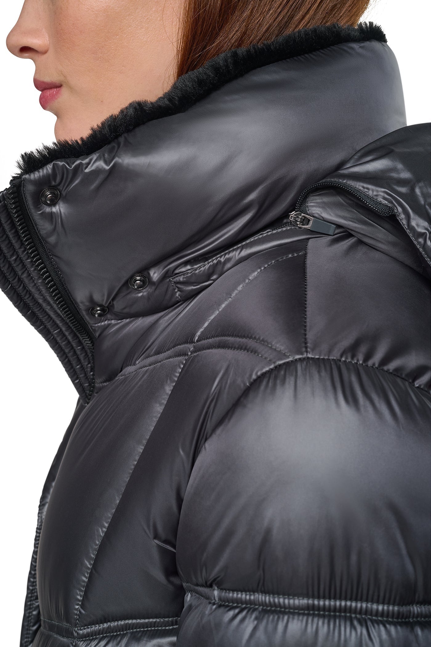 PEARALIZED MAXI PUFFER JACKET - Titan - 7
