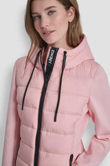 MIXED MEDIA JACKET - Peach Spritz - 2