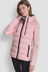MIXED MEDIA JACKET - Peach Spritz - 1