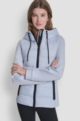 MIXED MEDIA JACKET - Skyway Blue - 1