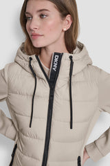 MIXED MEDIA JACKET - Vapor - 2