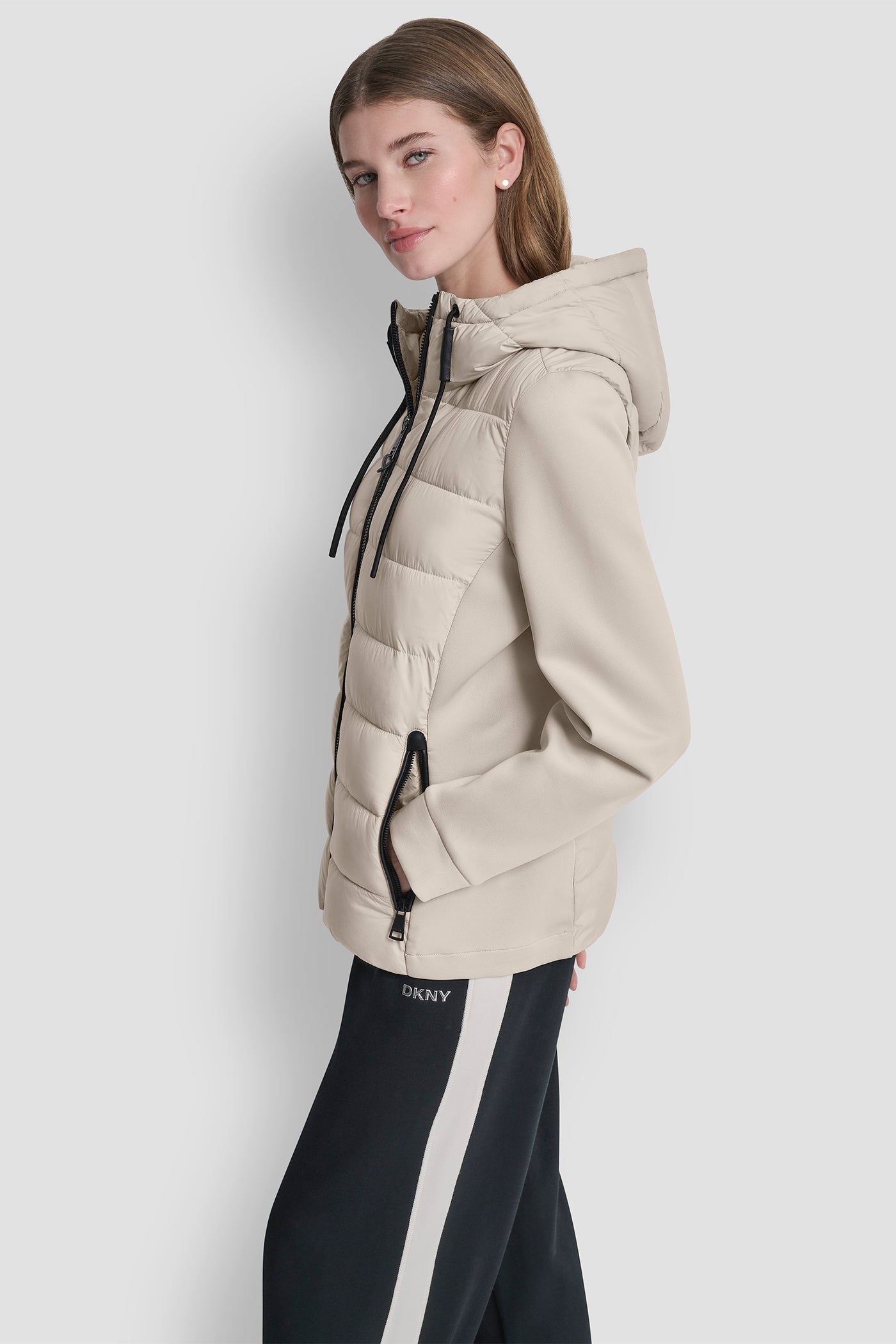 MIXED MEDIA JACKET - Vapor - 5