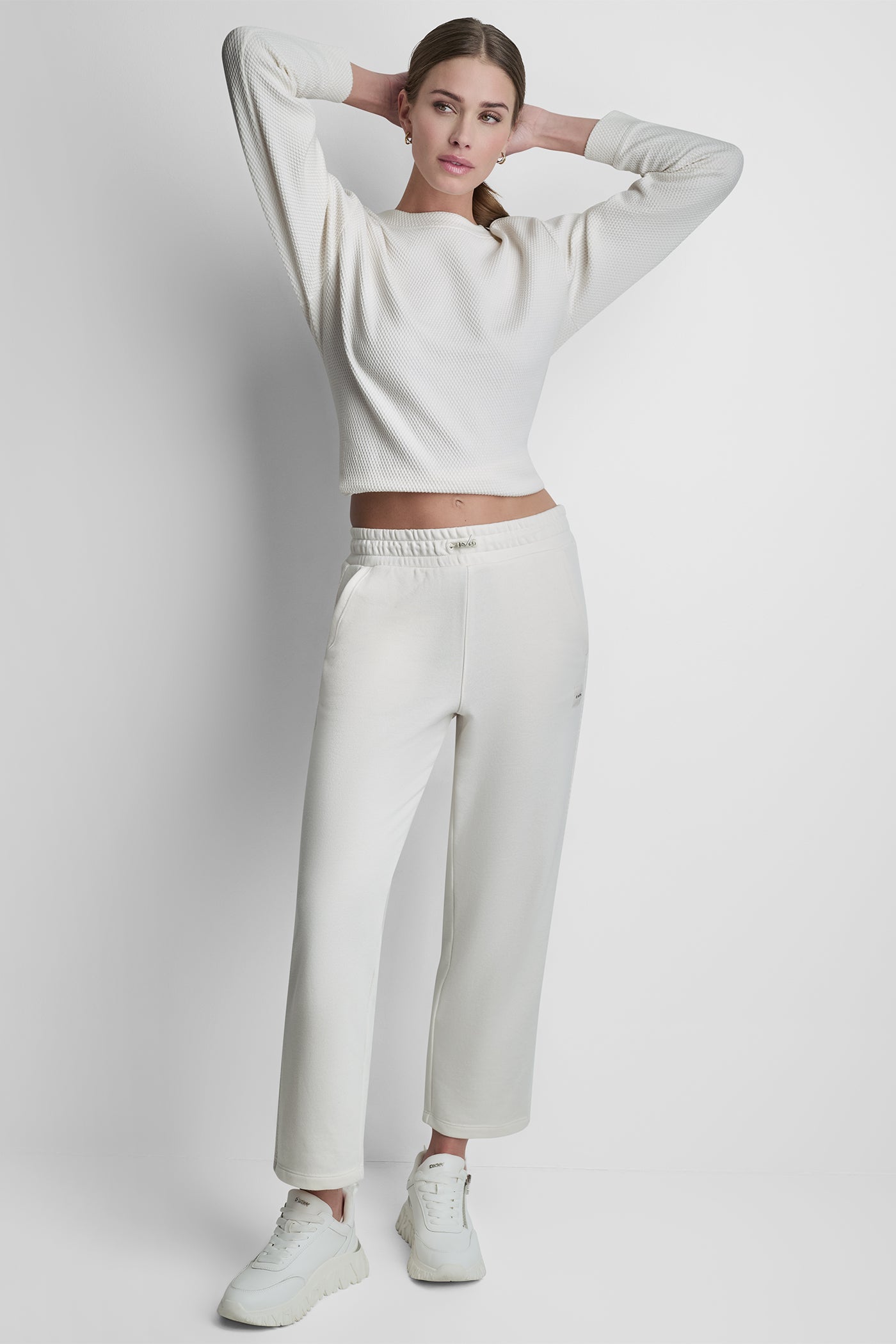JACQUARD MIX HIGH-RISE ANKLE PANT - Eggnog - 5