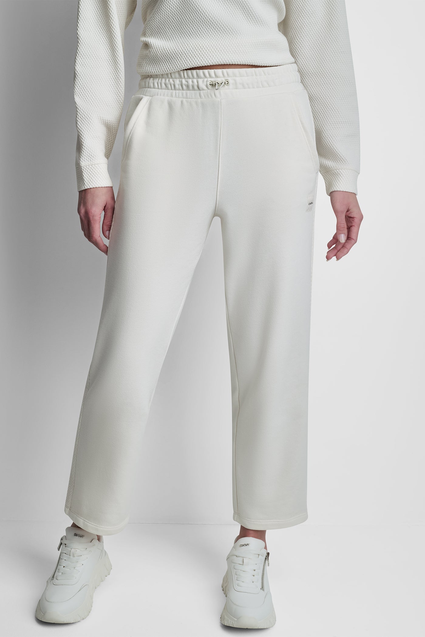 JACQUARD MIX HIGH-RISE ANKLE PANT - Eggnog - 2