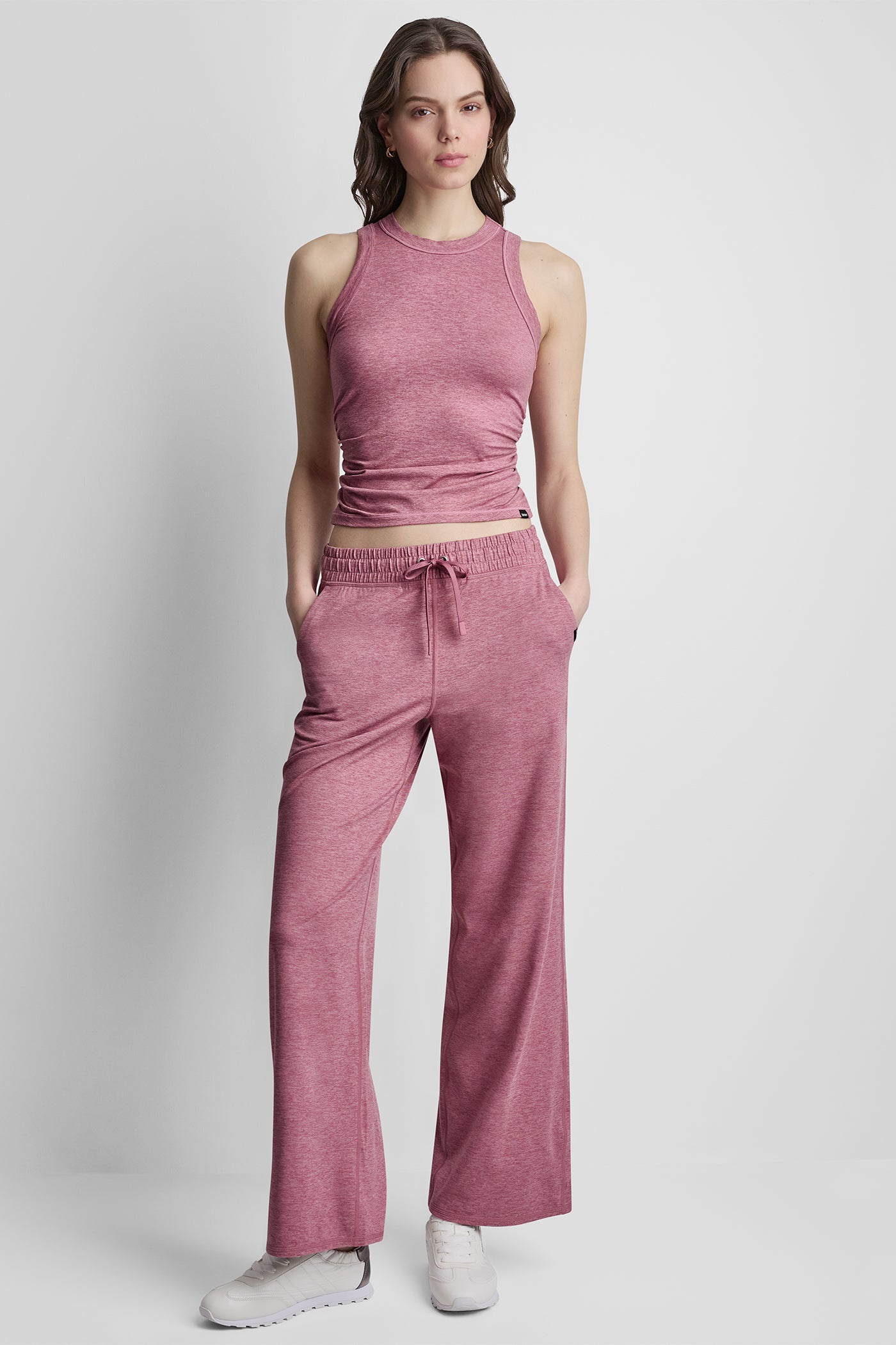MID-RISE SPACEDYE WIDE LEG PANT - Mesa Rose Spacedye - 6