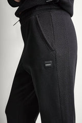 JACQUARD MIX HIGH-RISE ANKLE PANT - Black - 4
