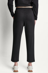 JACQUARD MIX HIGH-RISE ANKLE PANT - Black - 3
