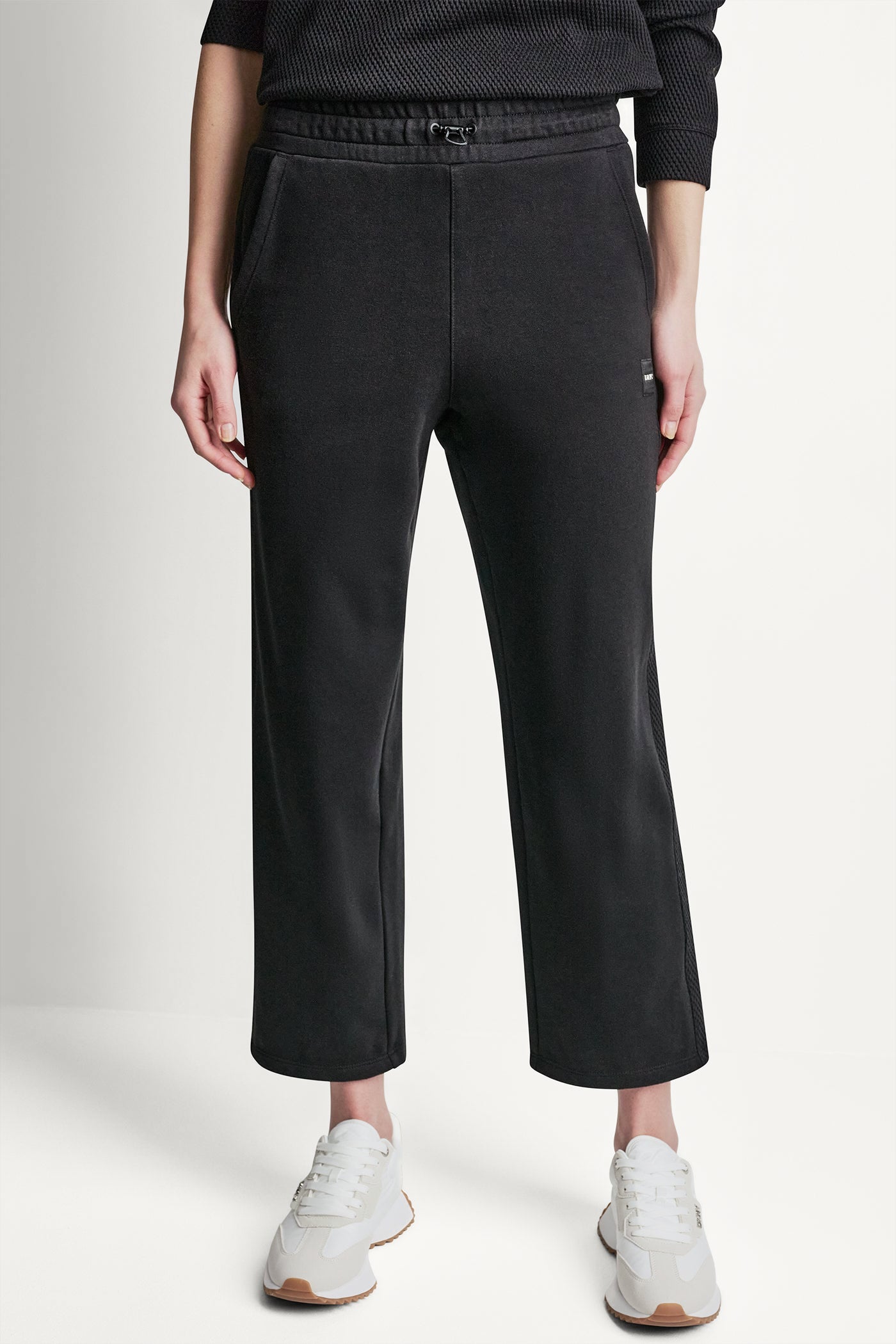 JACQUARD MIX HIGH-RISE ANKLE PANT - Black - 2
