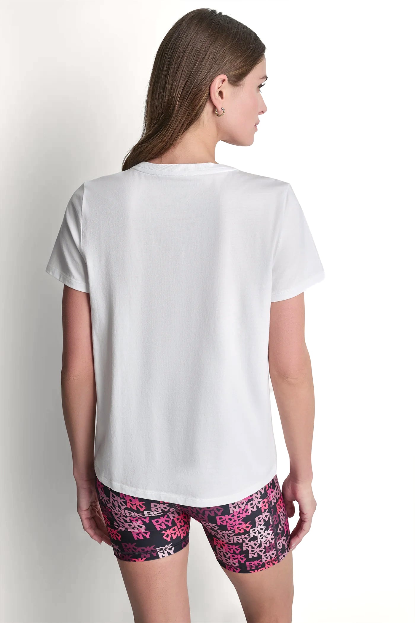 DKNY CAMO MIXED MEDIA LOGO TEE - White - 3