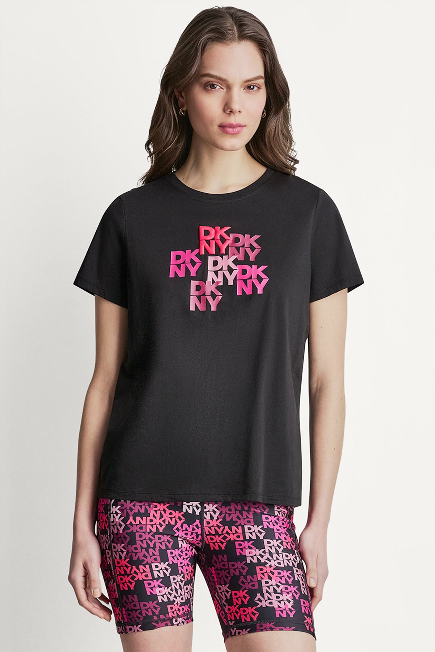 DKNY CAMO MIXED MEDIA LOGO TEE - Black - 2