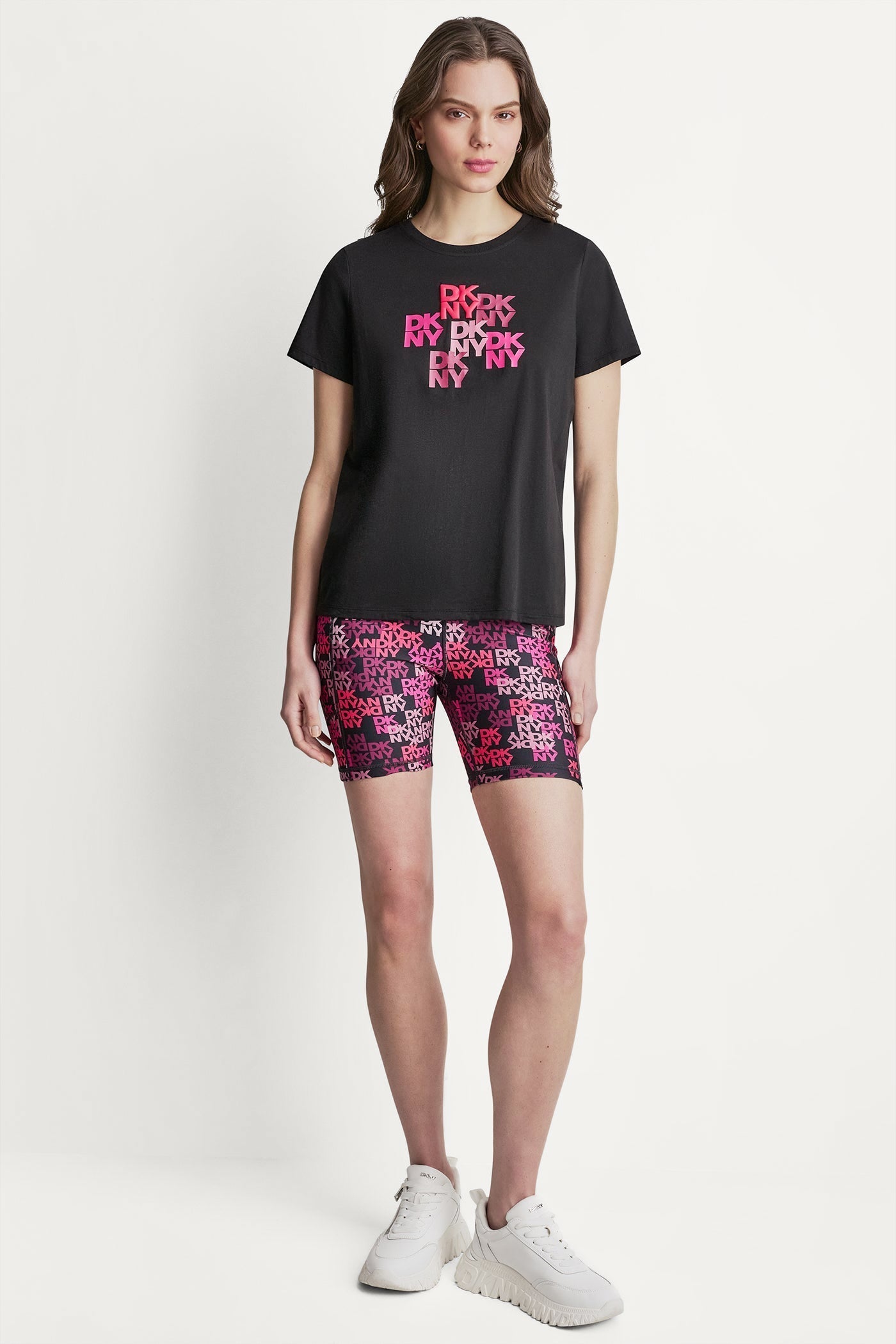 DKNY CAMO MIXED MEDIA LOGO TEE - Black - 5