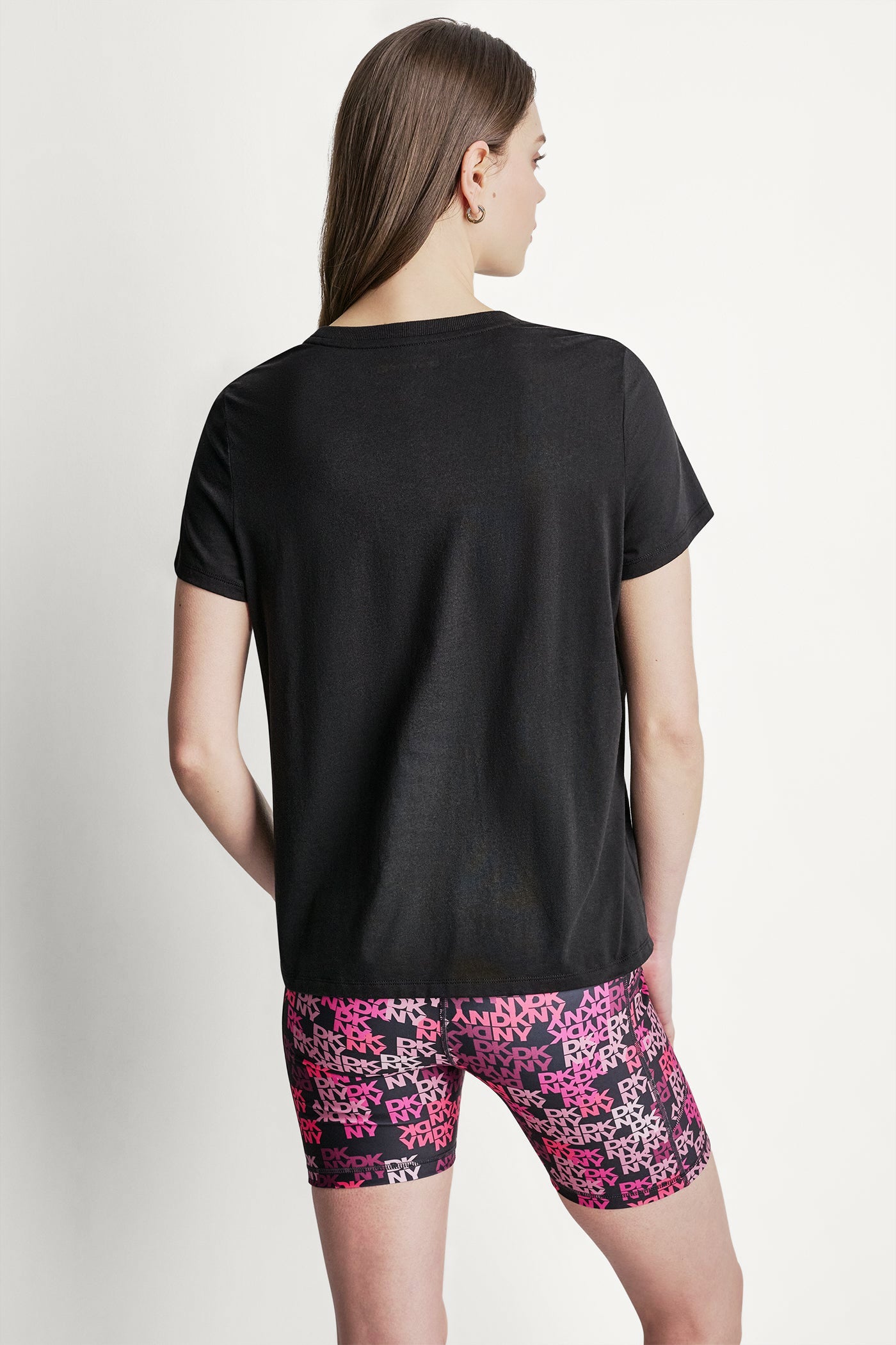 DKNY CAMO MIXED MEDIA LOGO TEE - Black - 3