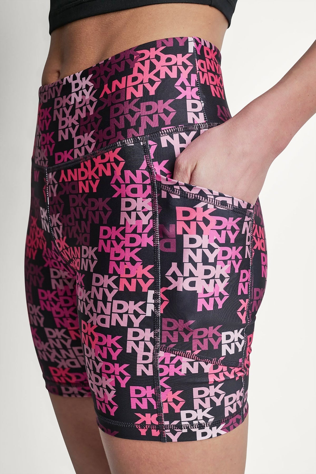 HIGH-RISE LOGO BIKE SHORT - DKNY Logo Scatter Punch - 1