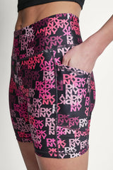HIGH-RISE LOGO BIKE SHORT - DKNY Logo Scatter Punch - 1