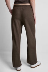 MID-RISE SPACEDYE WIDE LEG PANT - Espresso Spacedye - 3