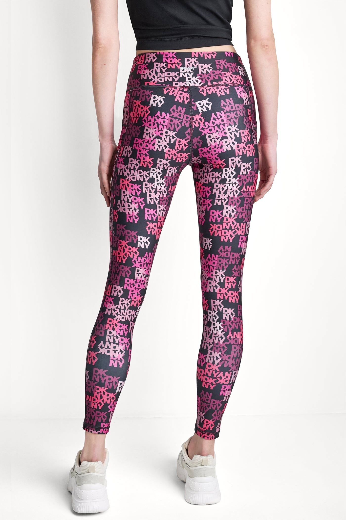 HIGH-RISE 7/8 PRINTED LEGGING - DKNY Logo Scatter Punch - 3