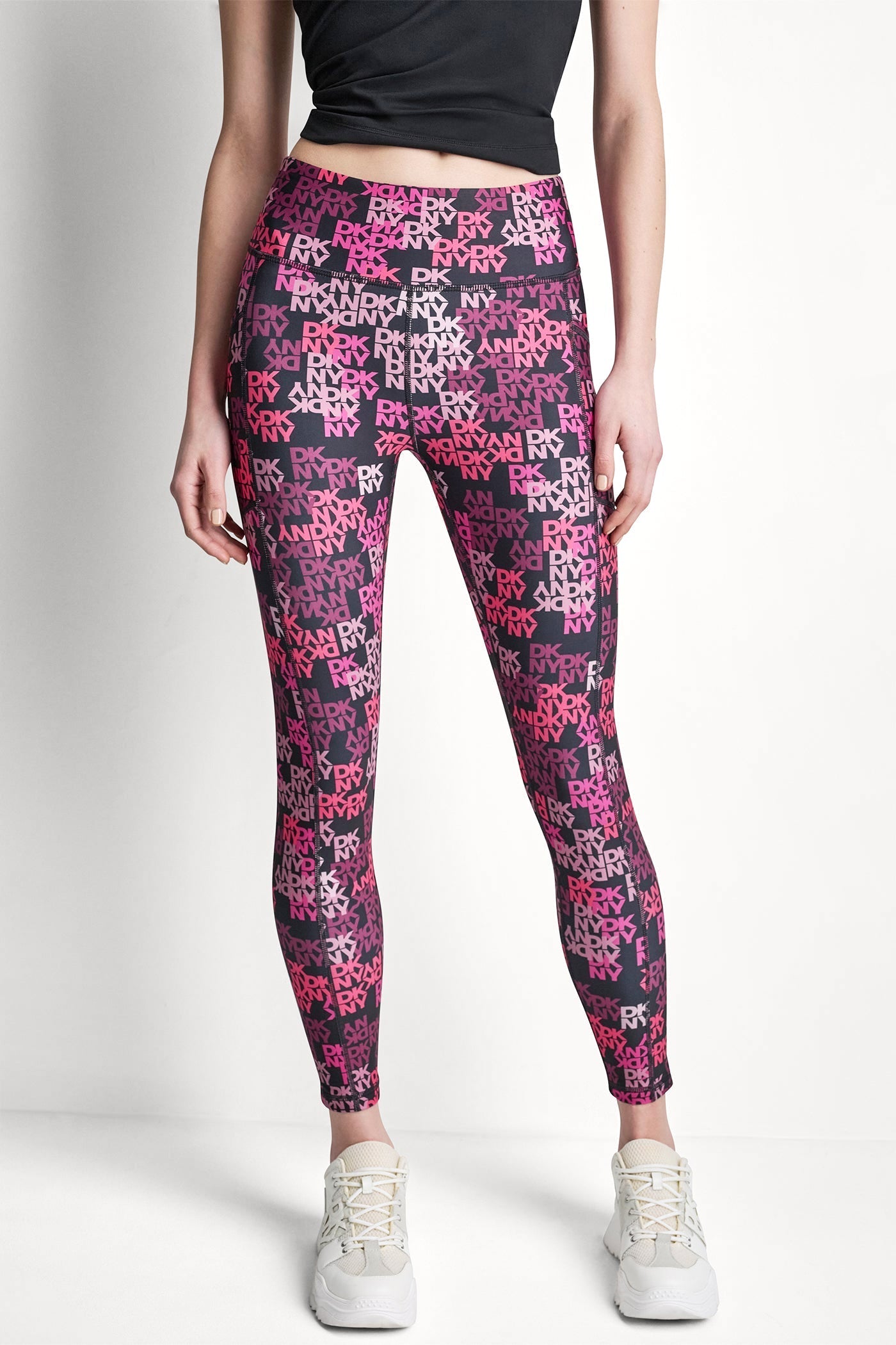 HIGH-RISE 7/8 PRINTED LEGGING - DKNY Logo Scatter Punch - 2