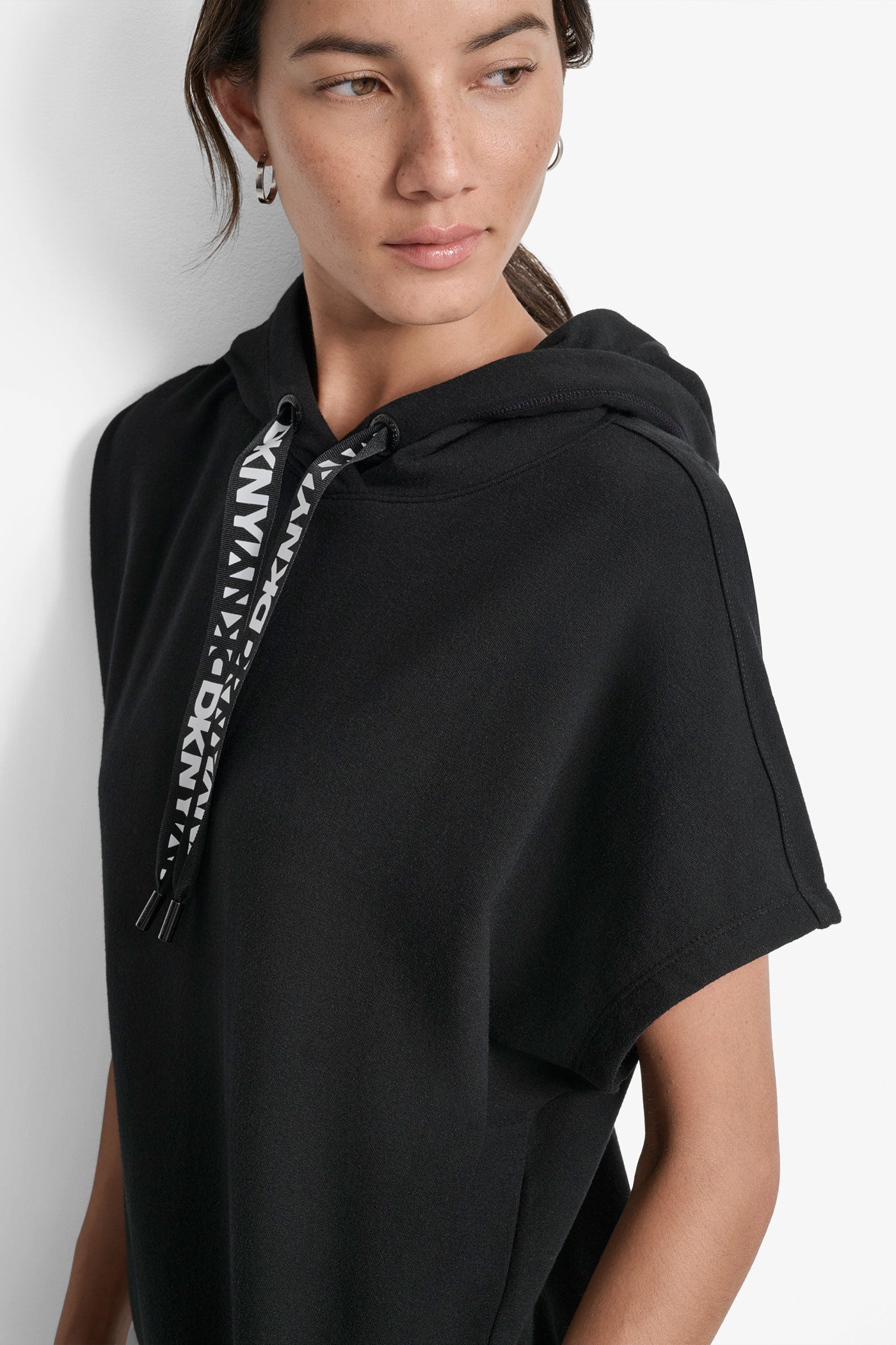 TWO TONE LOGO DRAWCORD SNEAKER DRESS - Black - 2