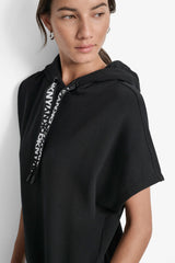 TWO TONE LOGO DRAWCORD SNEAKER DRESS - Black - 2