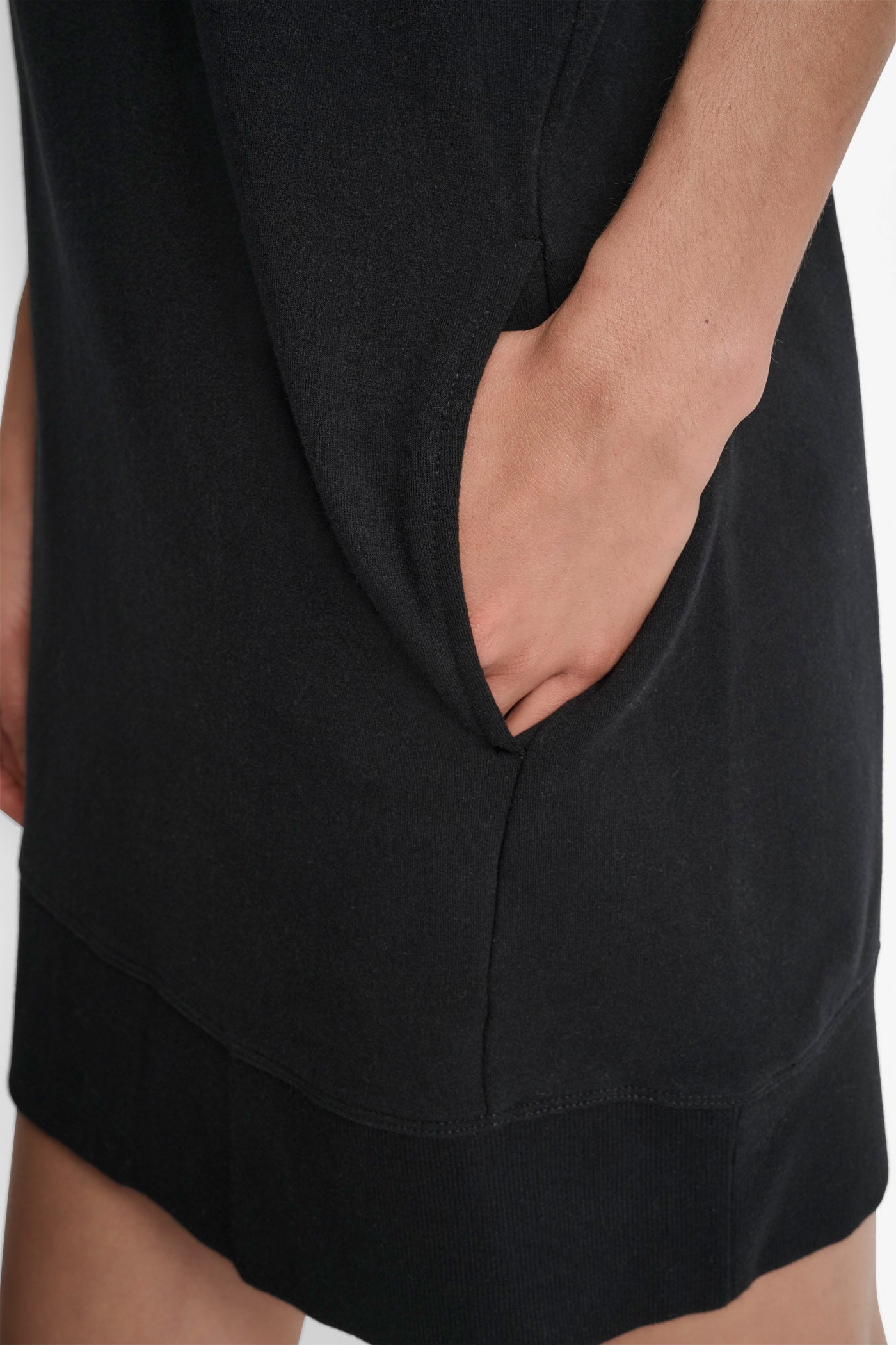 TWO TONE LOGO DRAWCORD SNEAKER DRESS - Black - 6