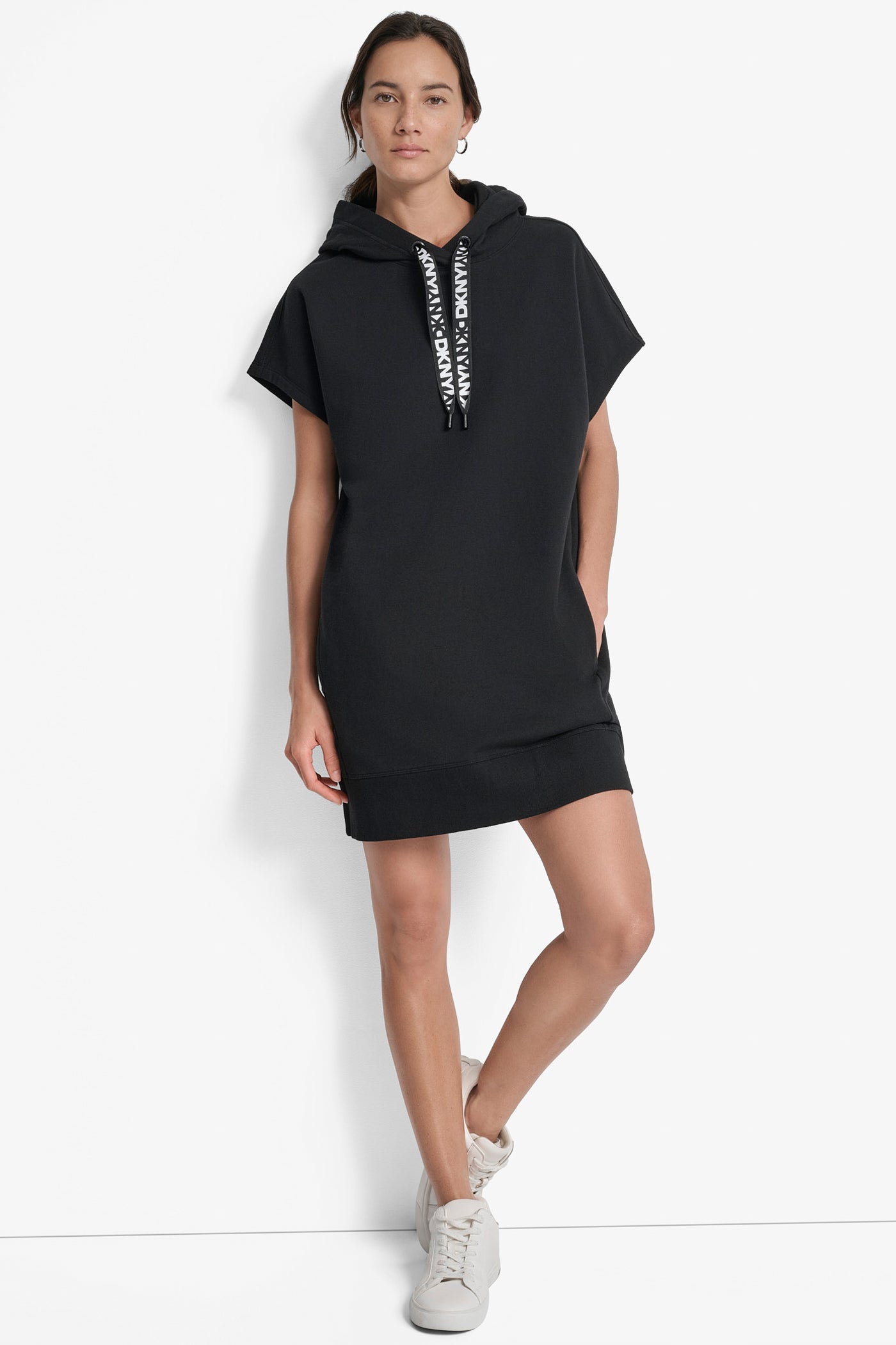 TWO TONE LOGO DRAWCORD SNEAKER DRESS - Black - 5