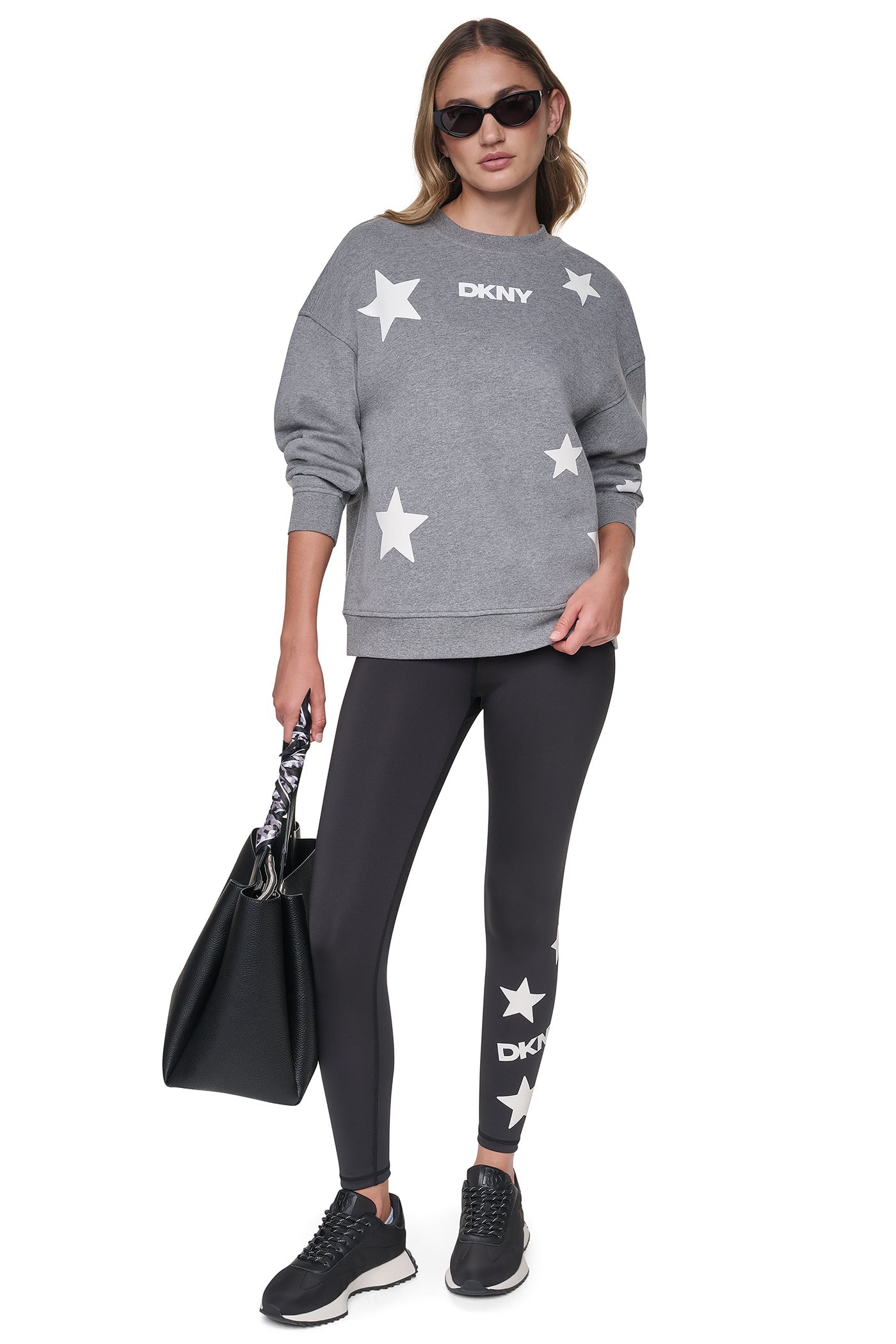 HIGH-RISE STAR 7/8-LENGTH LEGGING - Black/Eggnog - 6