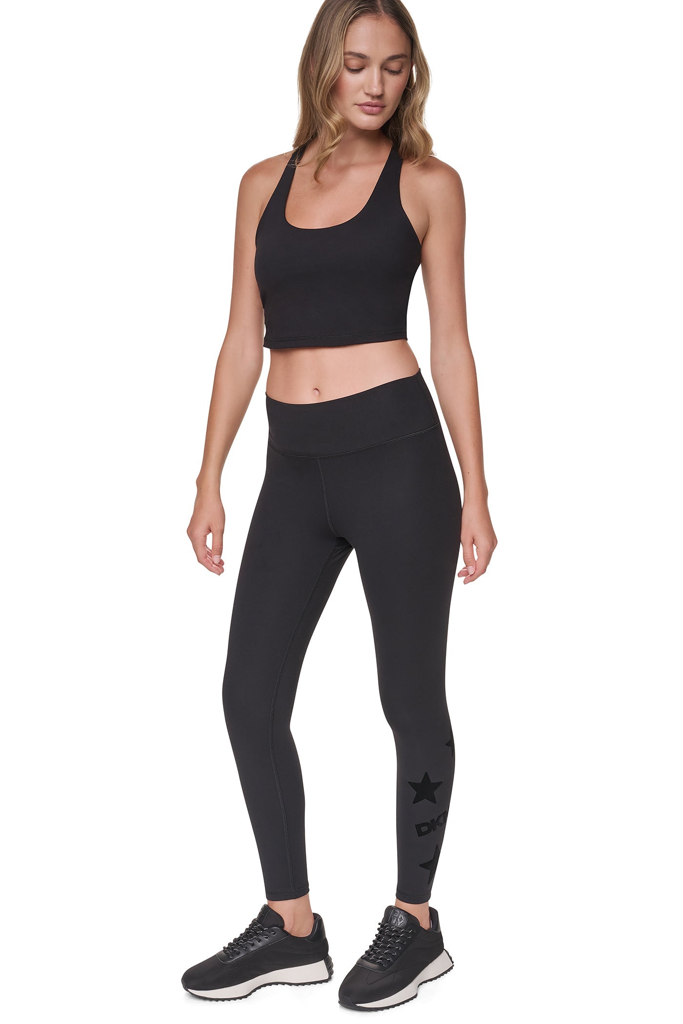 HIGH-RISE STAR 7/8-LENGTH LEGGING - Black/Black - 5