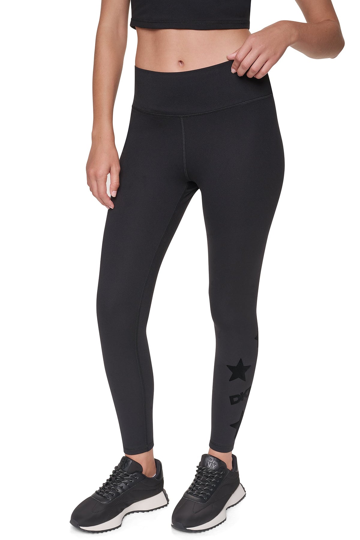 HIGH-RISE STAR 7/8-LENGTH LEGGING - Black/Black - 1