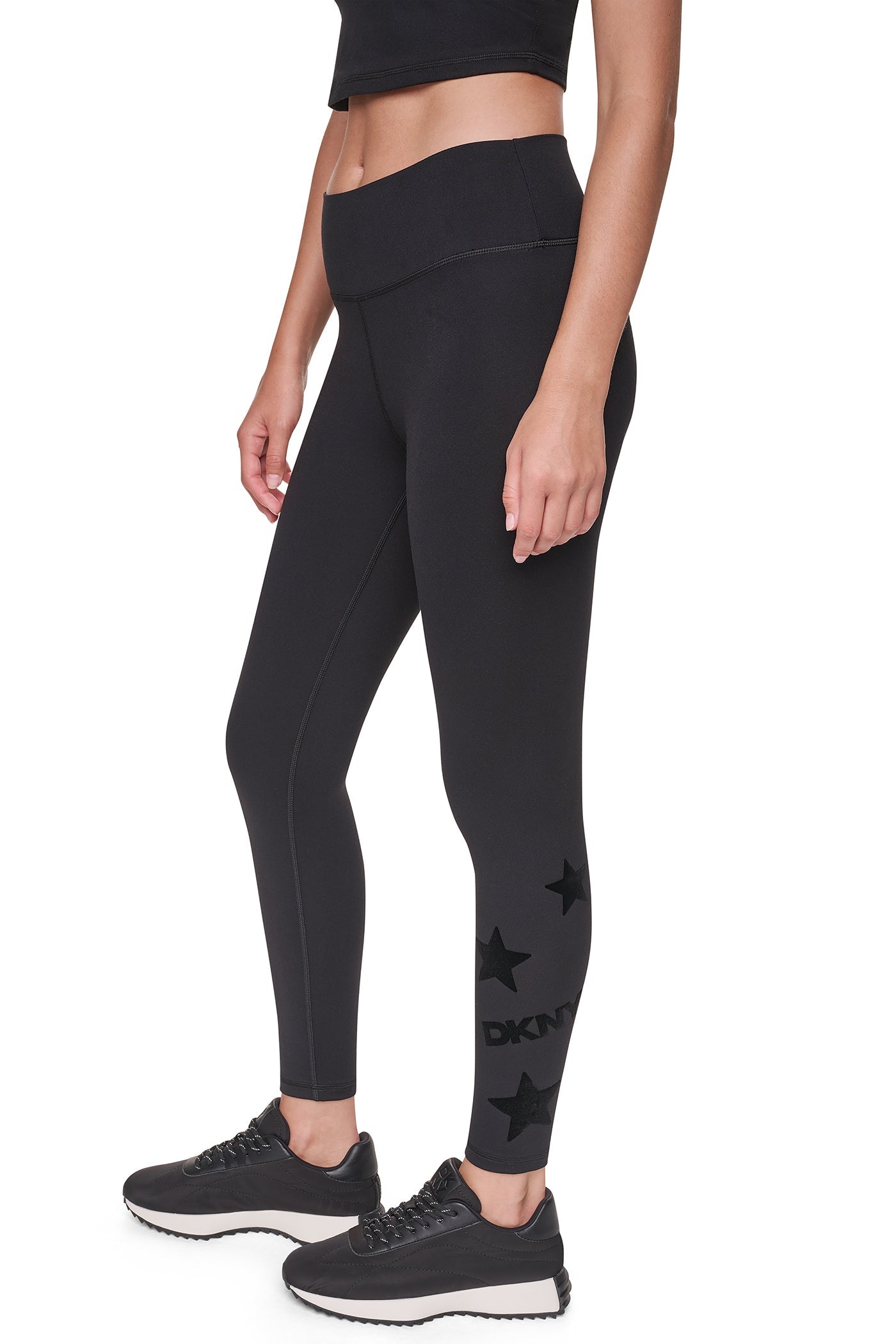 HIGH-RISE STAR 7/8-LENGTH LEGGING - Black/Black - 4
