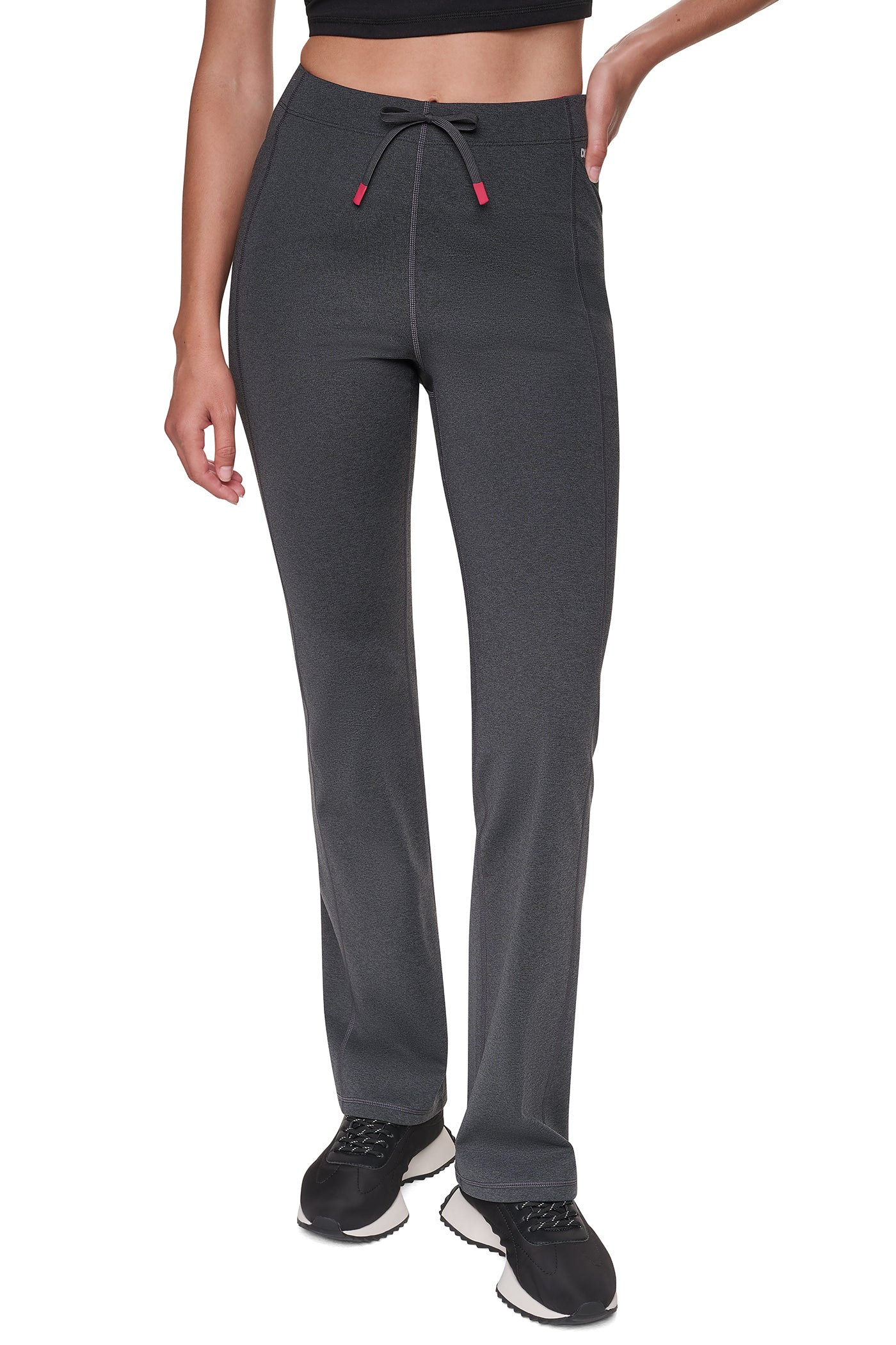 HIGH-RISE POCKET BOOTCUT PANT - Slate Heather/Ruby - 1