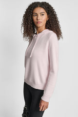 FEATHER YARN HOODIE WITH DRAWCORD AND TONAL LOGO - PINK MOON - 4