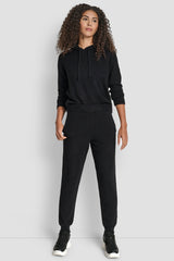 FEATHER YARN JOGGER WITH POCKETS AND TONAL LOGO - Black - 2