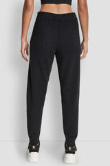 FEATHER YARN JOGGER WITH POCKETS AND TONAL LOGO - Black - 3