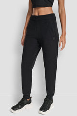 FEATHER YARN JOGGER WITH POCKETS AND TONAL LOGO - Black - 4