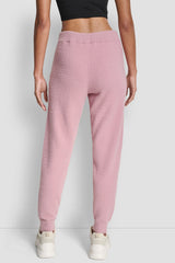 FEATHER YARN JOGGER WITH POCKETS AND TONAL LOGO - DUSTY MAUVE - 3