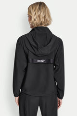LOGO HOODED SHORT JACKET - Black - 2
