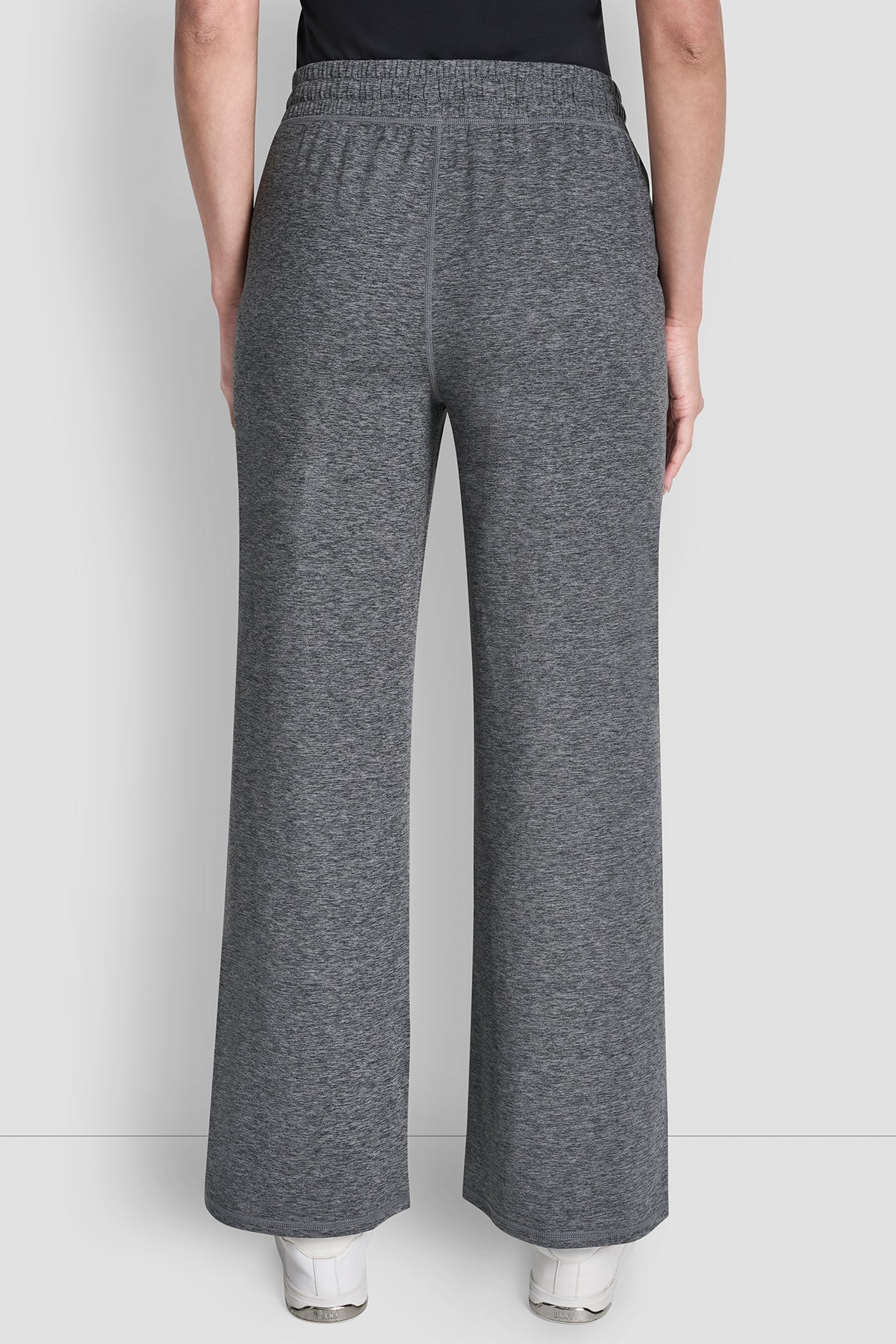 MID-RISE SPACEDYE WIDE LEG PANT - Black - 3