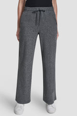 MID-RISE SPACEDYE WIDE LEG PANT - Black - 2