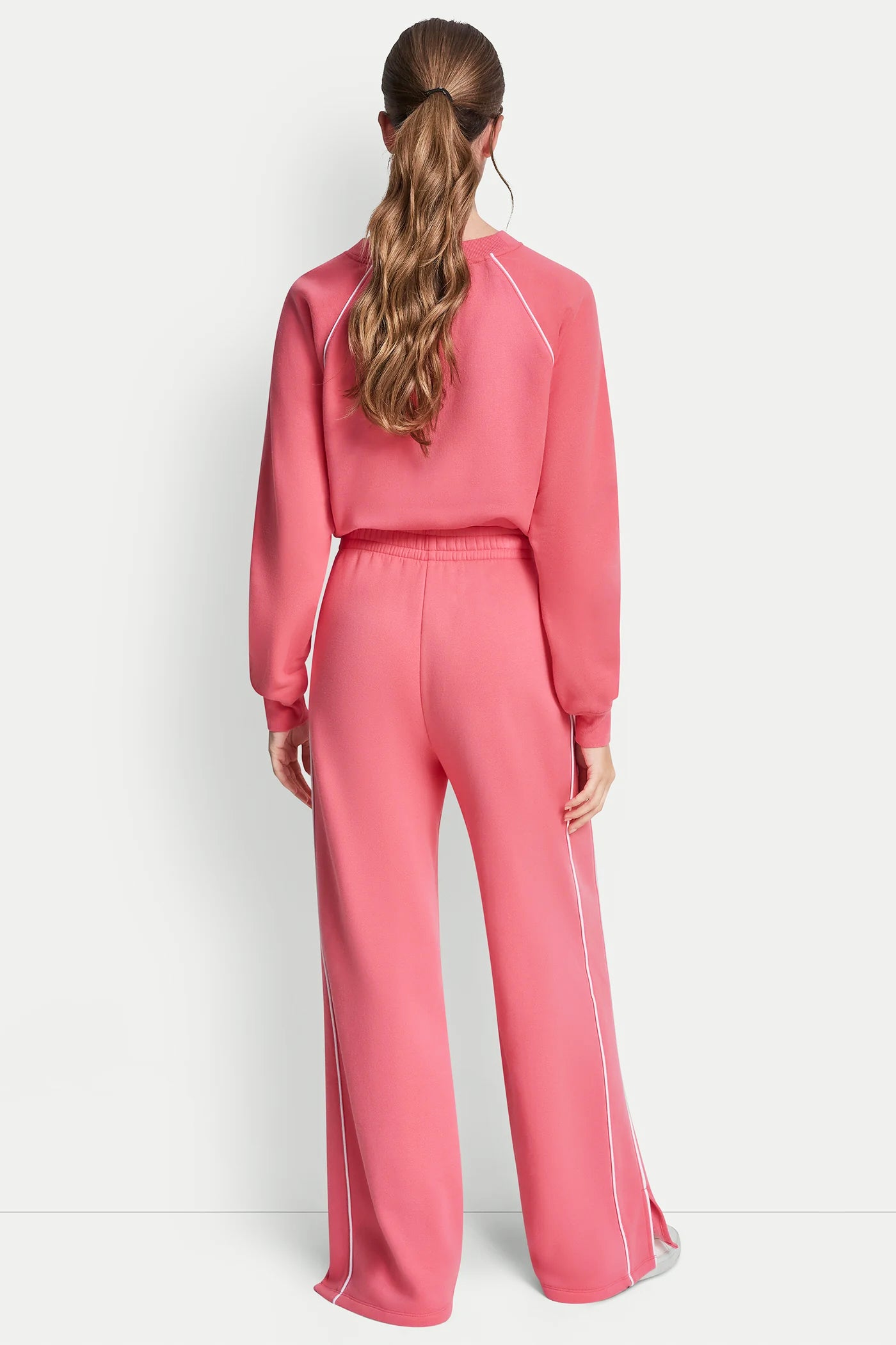 HIGH-RISE PIPED TRACK PANTS - Sunkissed/White - 5