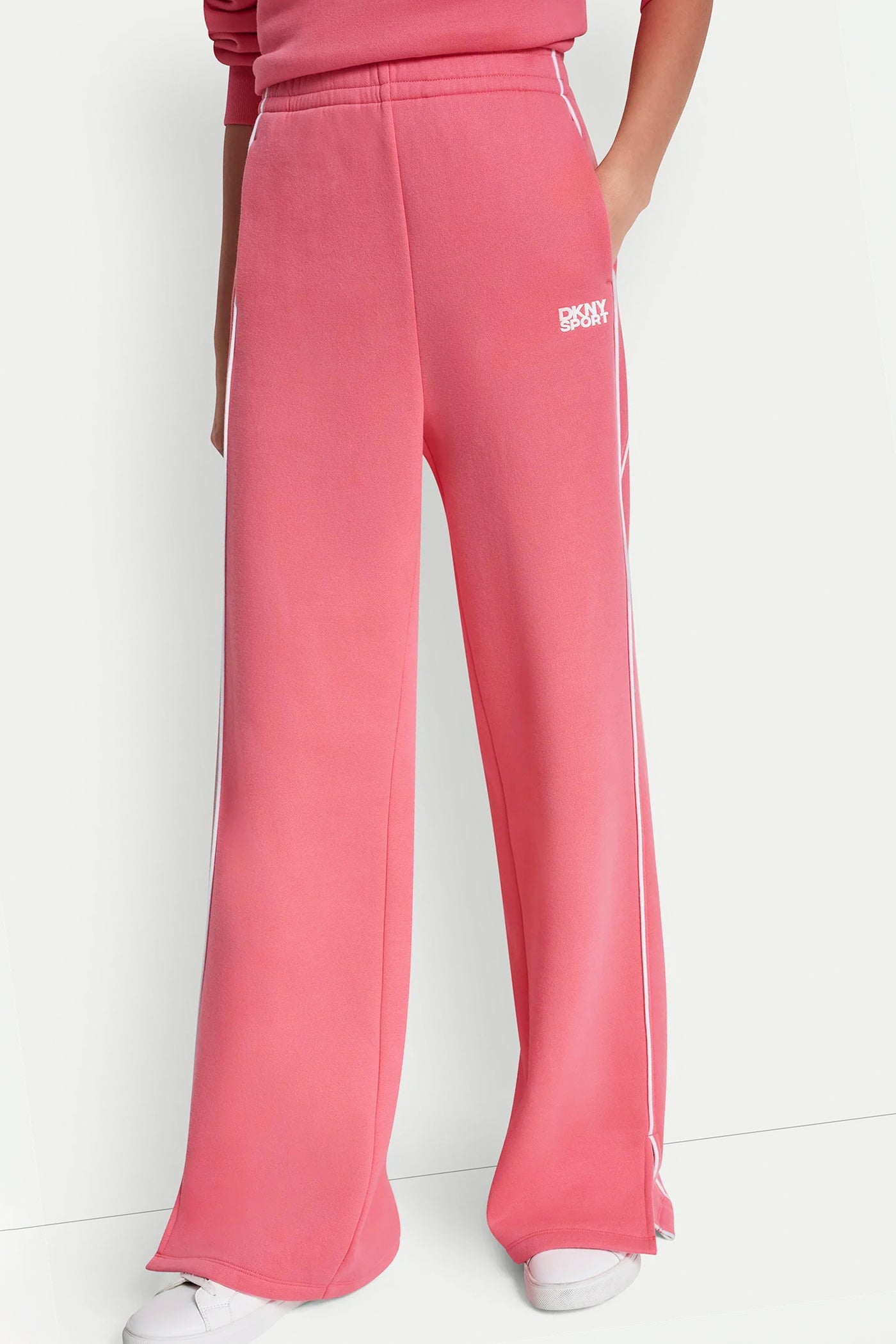 HIGH-RISE PIPED TRACK PANTS - Sunkissed/White - 2