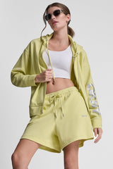 FOIL LOGO FULL-ZIP HOODIE - Lemon Light/Silver - 1