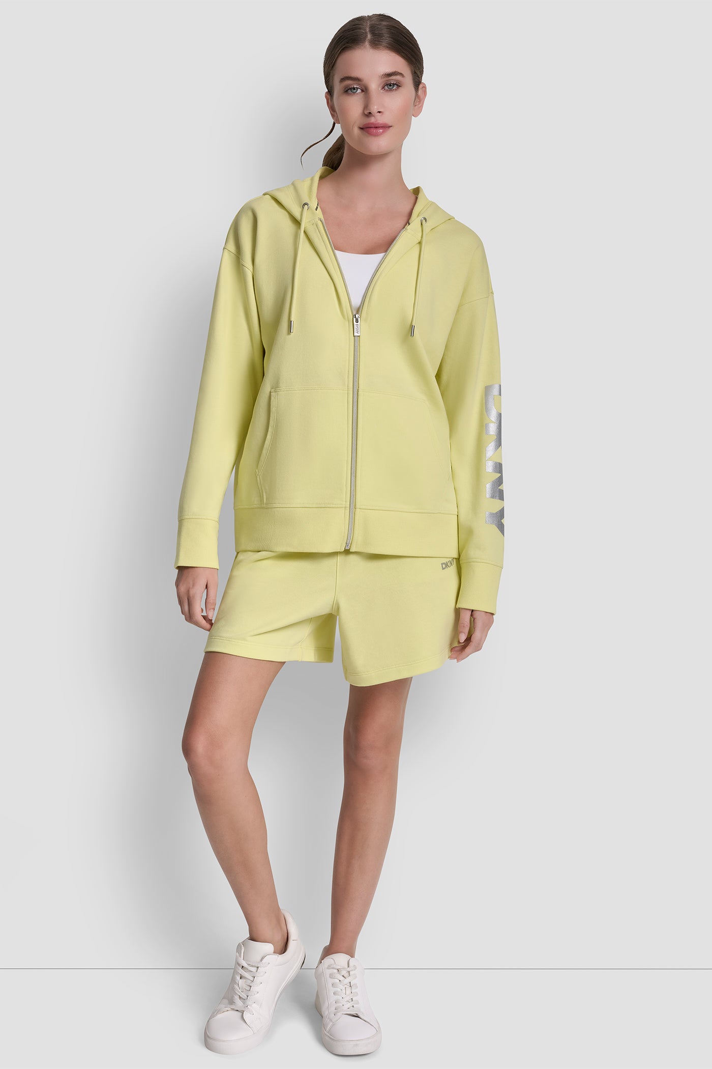 FOIL LOGO FULL-ZIP HOODIE - Lemon Light/Silver - 2