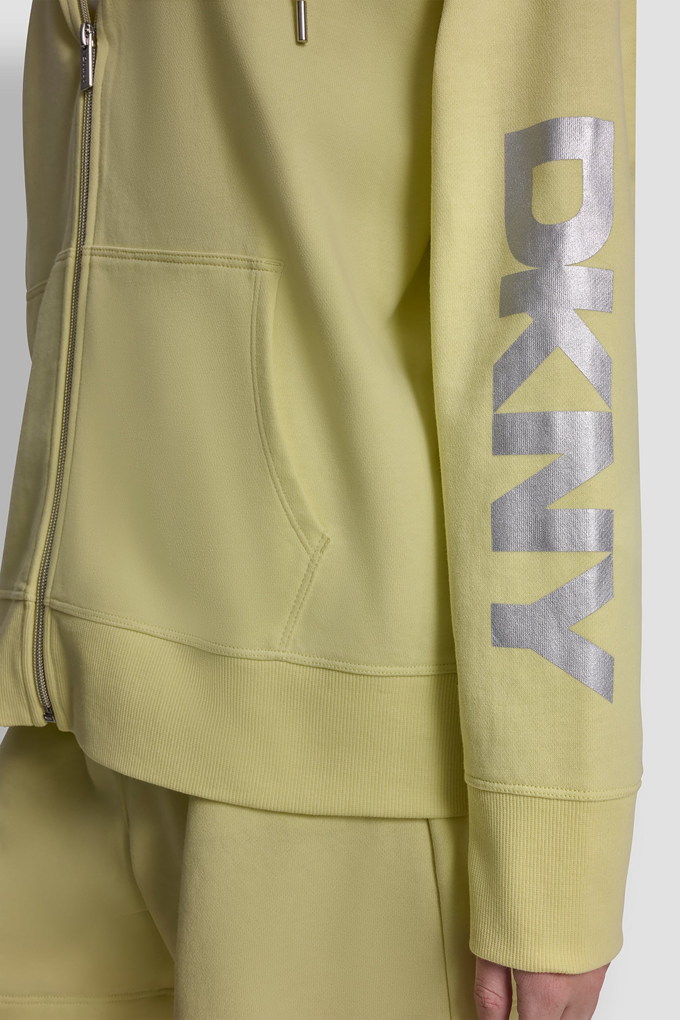 FOIL LOGO FULL-ZIP HOODIE - Lemon Light/Silver - 7
