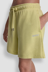 HIGH-RISE LOGO SWEAT SHORTS - Lemon Light/Silver - 1