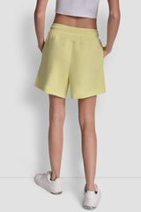 HIGH-RISE LOGO SWEAT SHORTS - Lemon Light/Silver - 3