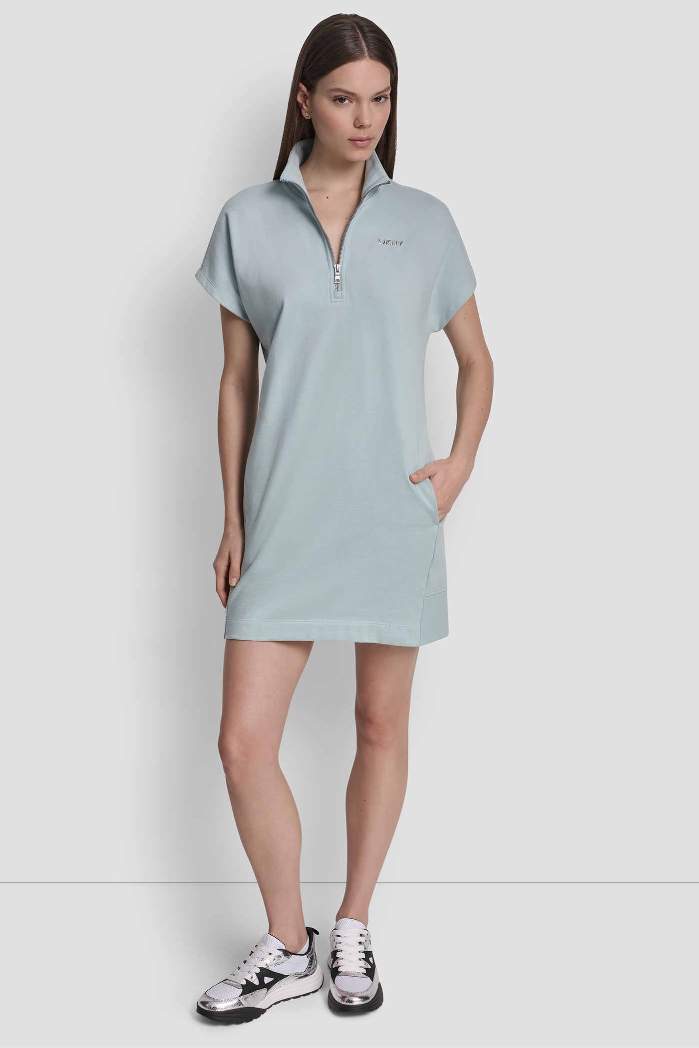 METALLIC BUBBLE LOGO SNEAKER DRESS - Mineral - 5