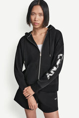 FOIL LOGO FULL-ZIP HOODIE - Black/Silver - 1